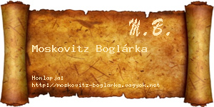 Moskovitz Boglárka névjegykártya